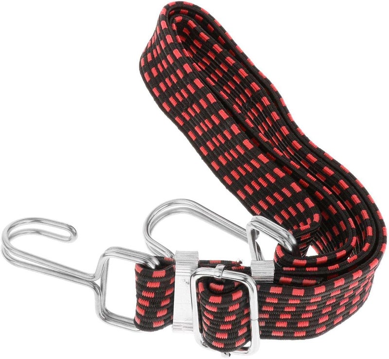 klarako Adjustable Flat Bungee Cords with Hooks, Premium Latex Heavy Duty Straps with Hooks, Adjustable Buckles, Luggage Elastic Rope - Red 0.5m - Image 1