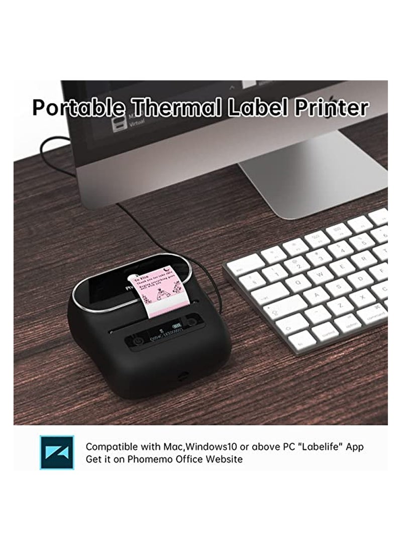phomemo M220 Label Maker Label Printer Bluetooth Thermal Sticker Printer For Barcode  Organizing  Mailing Small Business Storage Compatible With PhonePCs Support  - Image 3