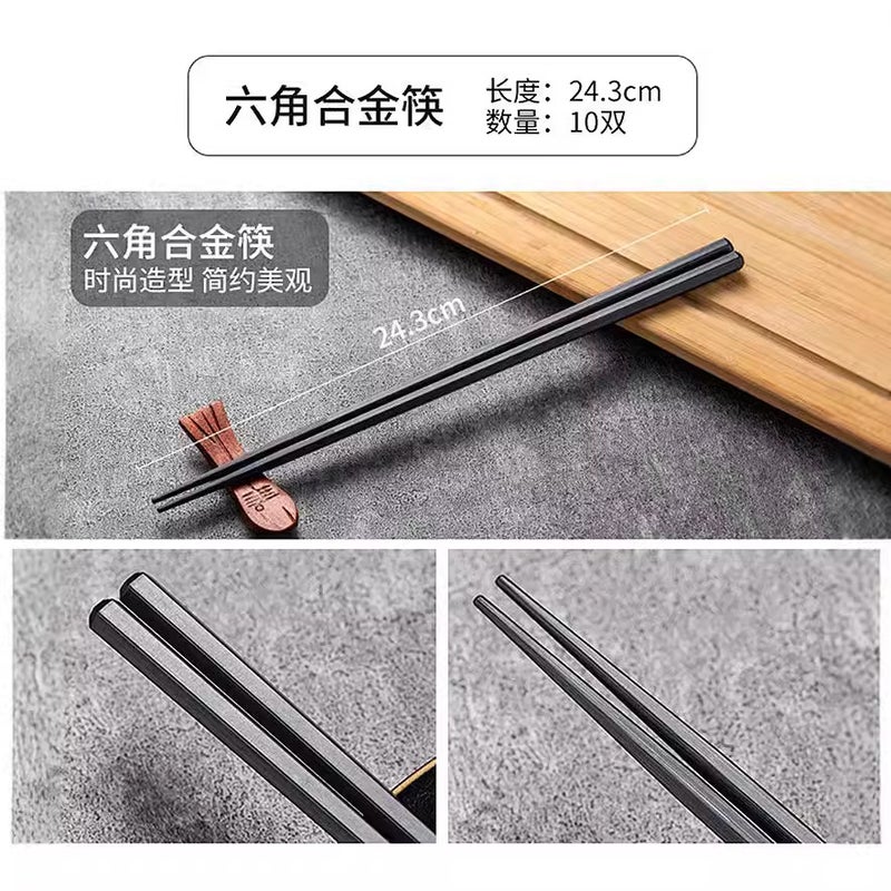 Japanese Alloy Pointed Chopsticks Commercial Household Non-Slip Suit High Temperature Sterilization Anti-Mildew - Image 5