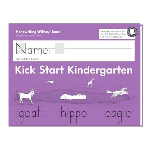 Learning Without Tears Kick Start Kindergarten, Age 3+, Preschool, Handwriting Practice, Writing Book, School & Home, Language Arts, Tutoring, Sensory - Image 1