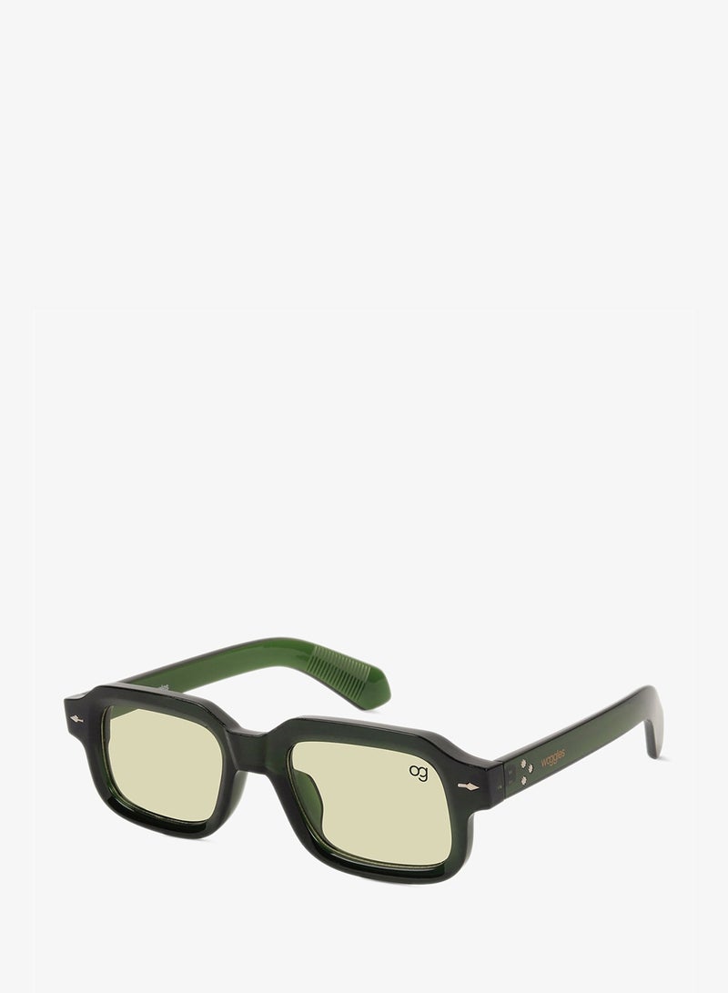 Woggles Designer Green Square Sunglasses| Men & Women| 100% Uv Protection - Image 2