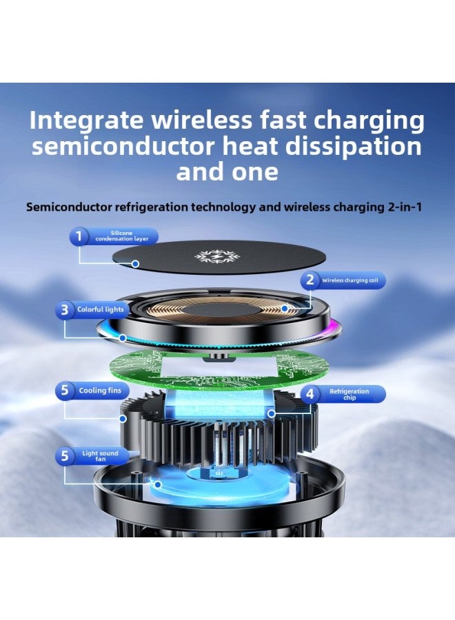 Source Direct Supply X82 Car Holder Wireless Charging Mobile Phone Radiator Semiconductor Refrigeration Discount-Color:X82 Car Mount Wireless Charging Semiconductor Mobile Phone Radiator  - Image 4