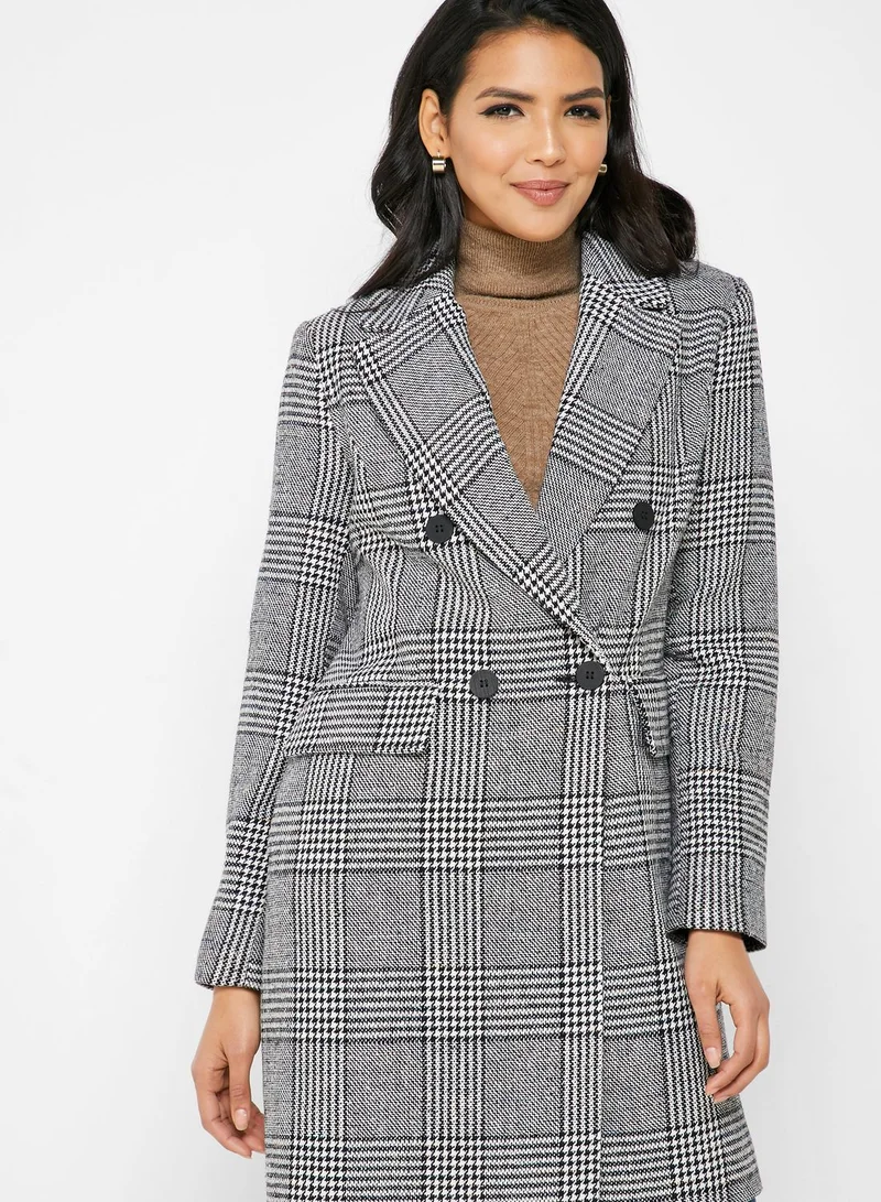 DOROTHY PERKINS Double Breasted Checked Coat