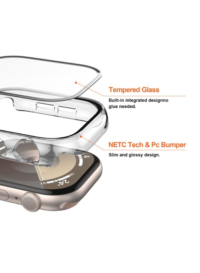 Waterproof Case for Apple Watch SE Series 6/5/4 44mm with Tempered Glass Screen Protector, 360 Full Coverage Protective Cover for Apple iWatch 44mm, Clear  - Image 2