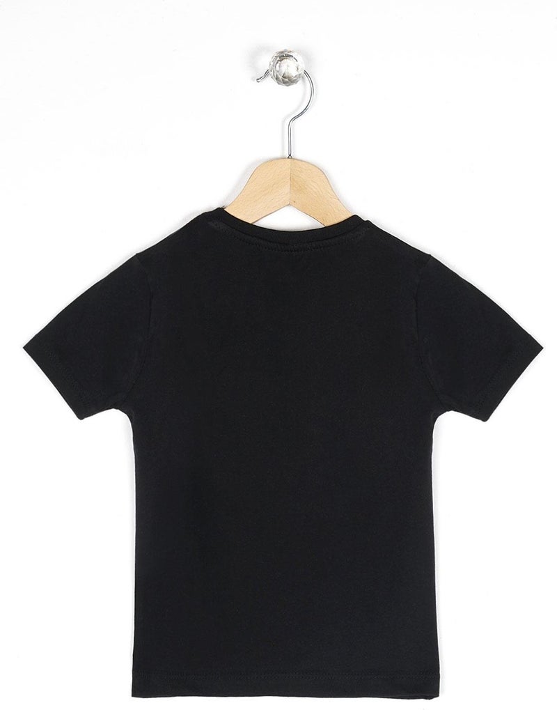 WEWE Crew Neck Short Sleeve Wild And Car Printed Black Color Boy Tshirt  - Image 2