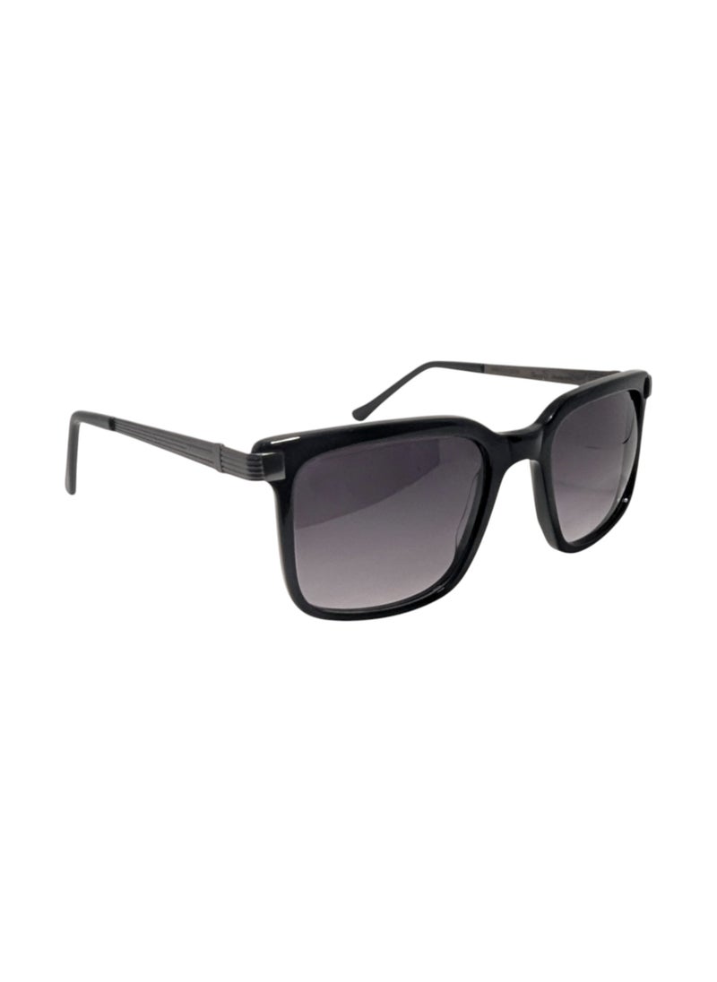 Armando Cavelli - Authentic Armando Cavelli sunglasses, crafted from carefully selected premium acetate for a luxurious look and longevity with extensive use. This model combines modernity and classic style, with a raw black acetate front and gunmetal -plated metal temples to complete your luxury look. Comes with premium polymer lenses offer UV400 protection in a gradient grey - Image 1