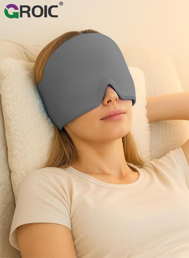 GROIC Migraine Ice Head Wrap, Gel Head Ice Pack Wrap with Hot and Cold Therapy, Headache Ice Pack Eyes Mask for Sinus, Puffy Eyes, Tension and Stress Relief (Single Layer 260g) - Image 5