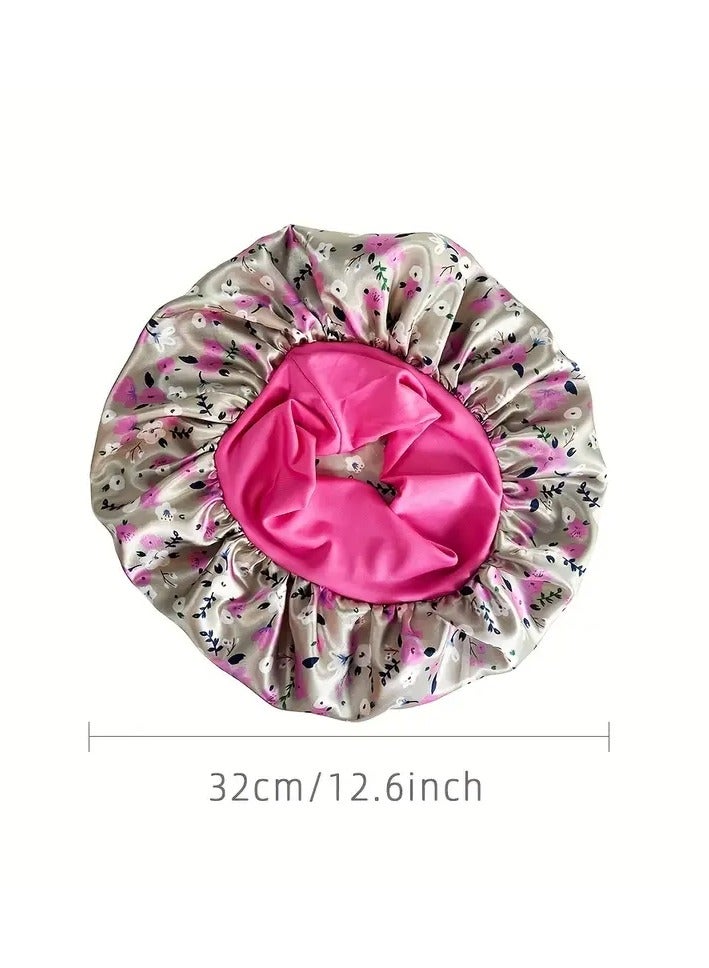 Goolsky Satin Night Sleep Cap - Wide Elastic Hair Bonnet Hat for Women - Perfect for Home Bathroom and Shower - Soft and Comfortable Silk Cover - Keep Your Hair Healthy and Moisturized - Image 3