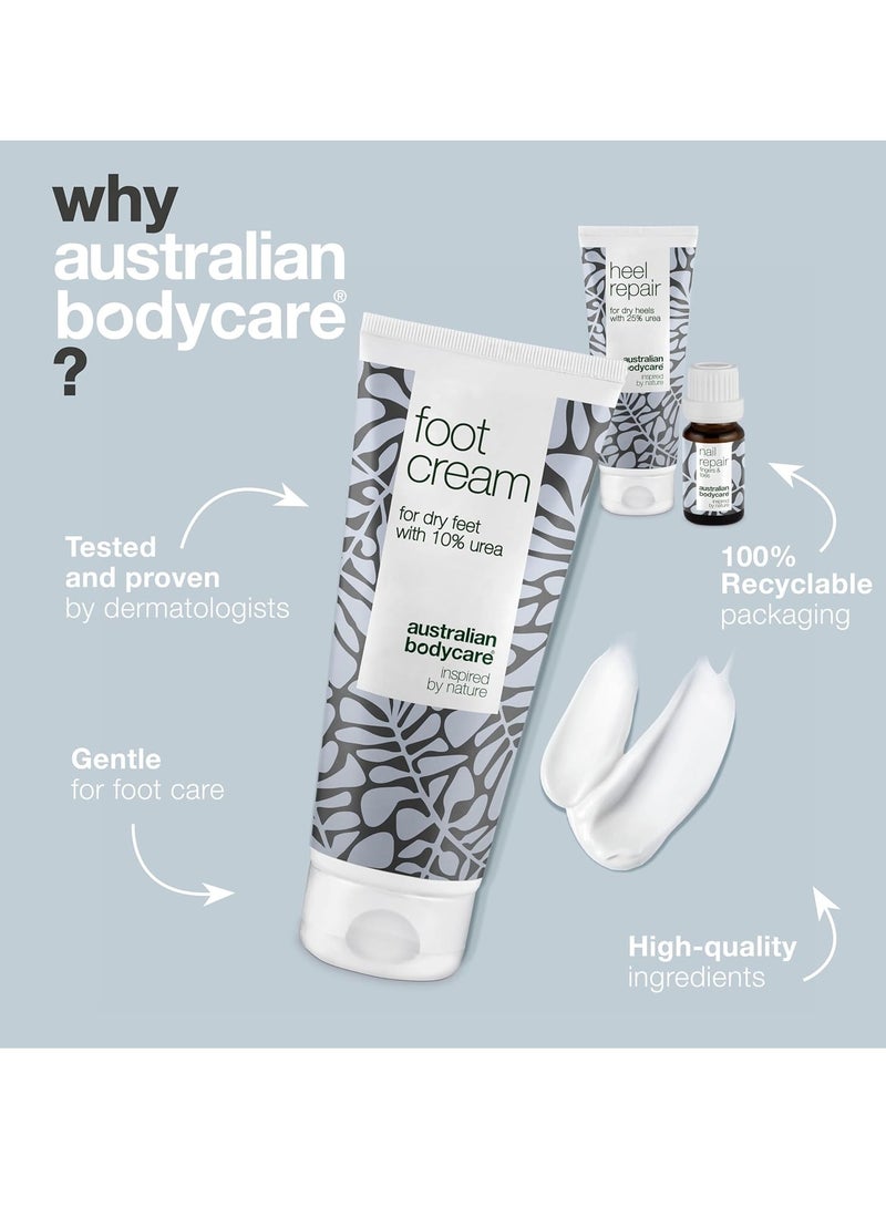 أستراليان بودي كير مجموعة العناية بالقدمين والأظافر مع كريم القدم بزيت شجرة الشاي لإصلاح الكعب وإصلاح الأظافر لأقدام وأظافر أكثر نعومة وصحة وترطيب وتلطيف وإصلاح الكعوب الجافة والمتشققة - Image 2