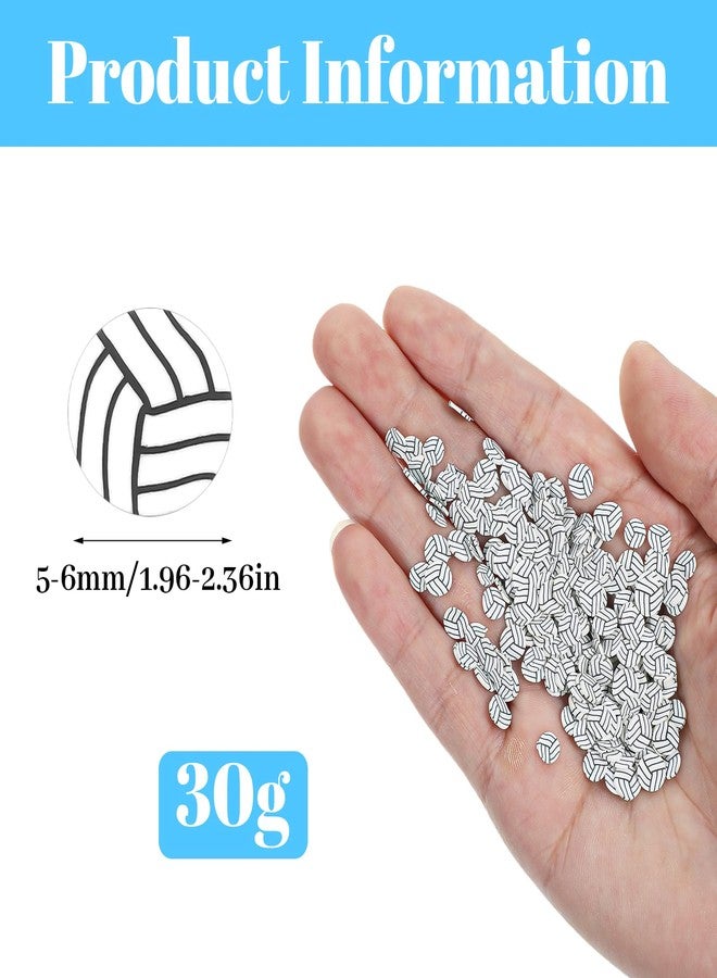 HaiFafafaing 30g Mini Volleyball Polymer Clay Slices, 0.2 Inch Tiny Clay Volleyball Pieces, Sports Sprinkles Ball Confetti for Clips, Nail Art, DIY Craft, Party Decoration Favors for Team Sports Lover - Image 2