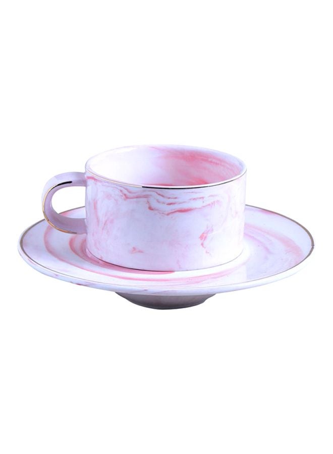 Coffee Cup And Saucer Red/White 16x4.5x8cm - Image 1