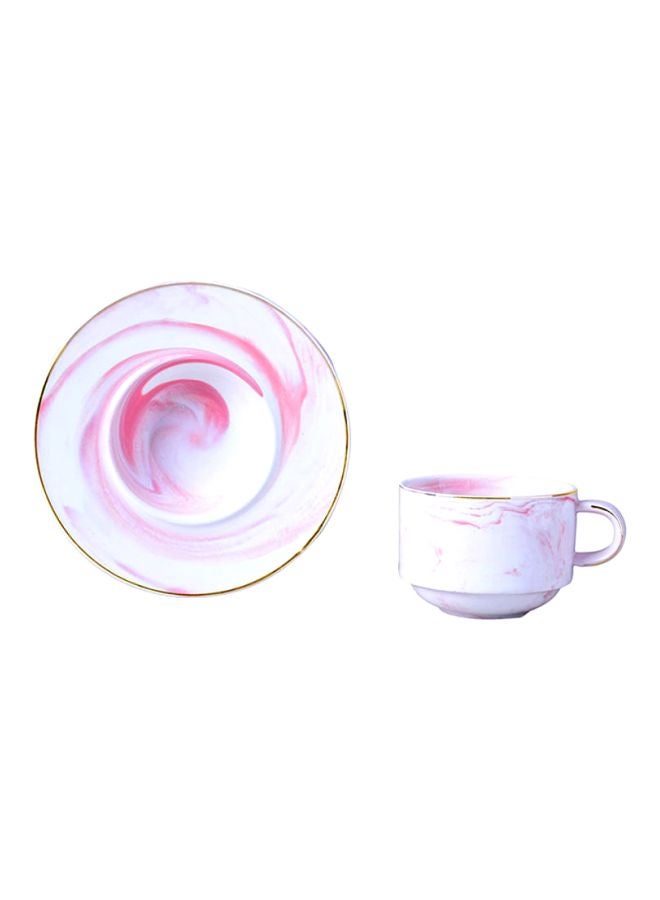 Coffee Cup And Saucer Red/White 16x4.5x8cm - Image 3