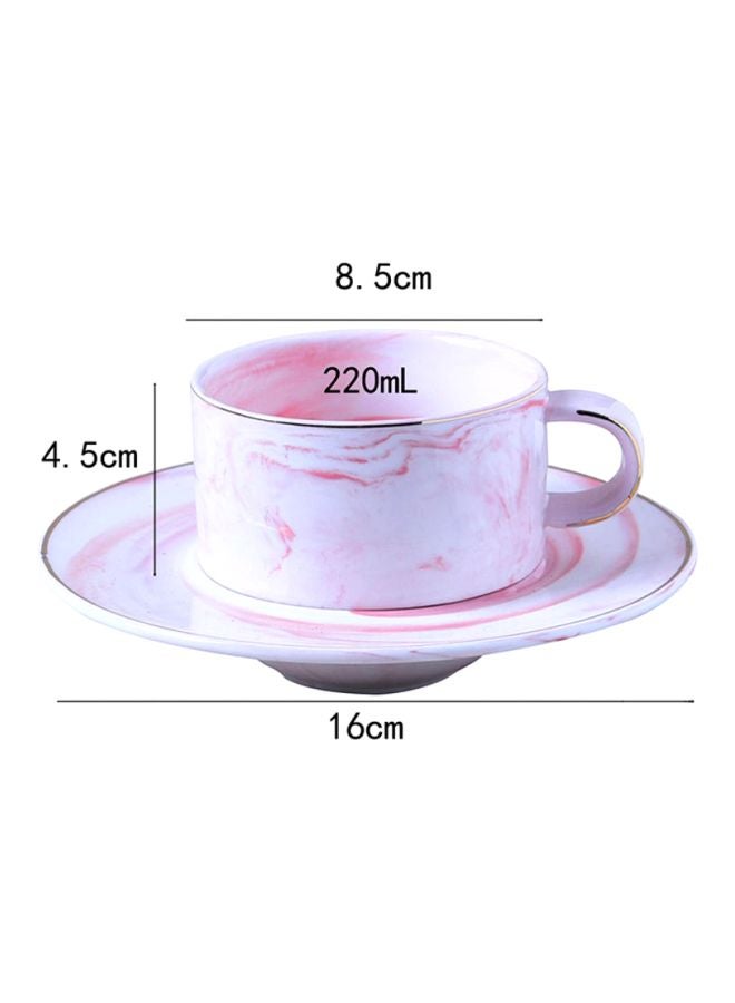 Coffee Cup And Saucer Red/White 16x4.5x8cm - Image 4