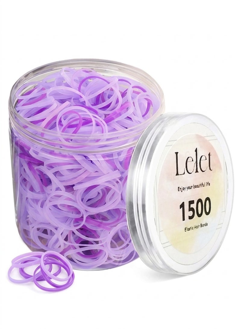 Lelet 1500 Pcs Purple Series Mini Elastic Hair Ties  – Soft Rubber Bands for Baby Girls & Kids | No Pull Ponytail Holders | Gentle, Durable Polybands - Image 1