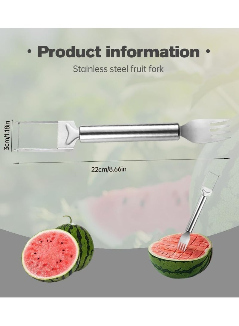 Watermelon Cutter 2-in-1 Stainless Steel, Kitchen Camping Gadget (2Pack)