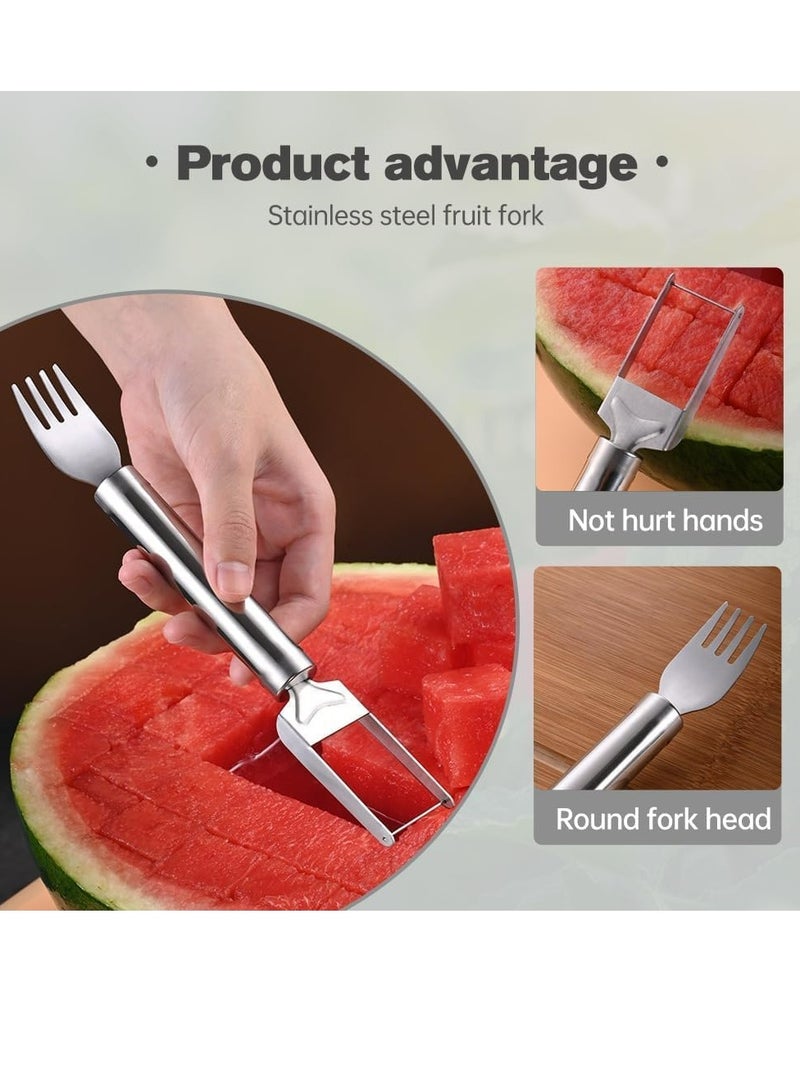 Watermelon Cutter 2-in-1 Stainless Steel, Kitchen Camping Gadget (2Pack)