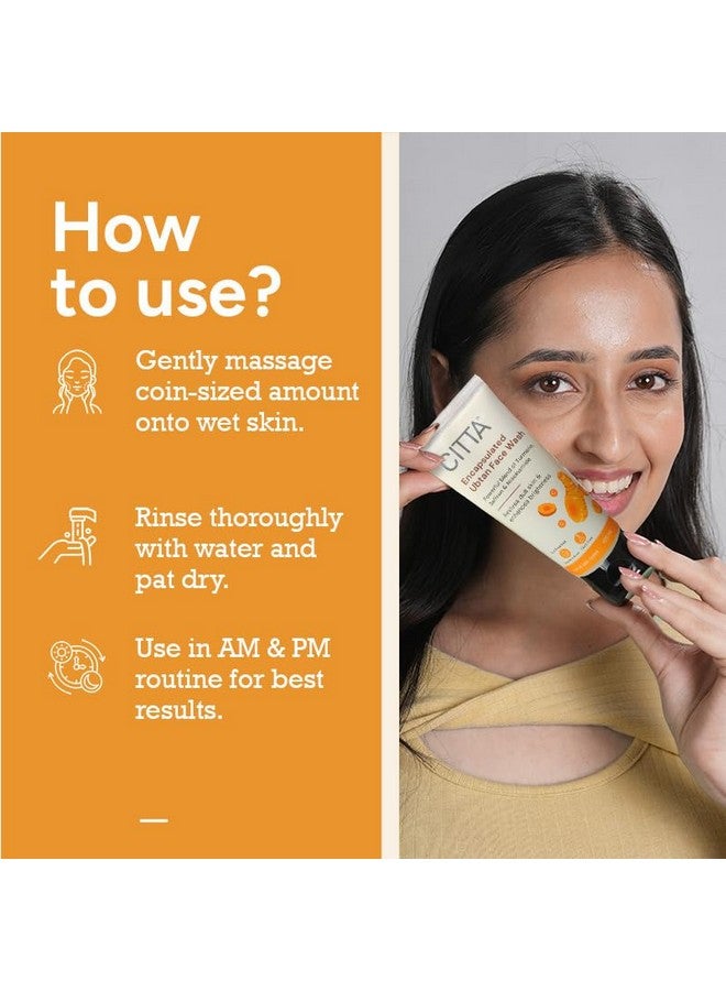 CITTA Encapsulated Ubtan Face Wash For Men & Women | Triple Power Of Turmeric, Saffron & Niacinamide | Removes Suntan, Revives Dull Skin & Enhances Brightness | Encapsulated Ubtan Technology Face Wash For All Skin Types | Non-Drying, Nourishing | 100 ml - Image 5