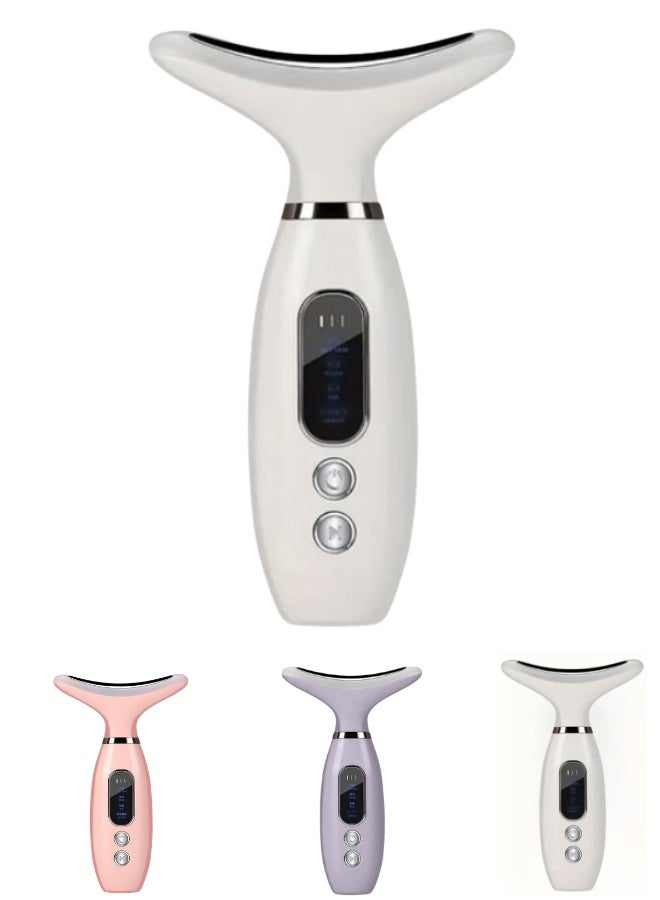 جهاز تدليك الوجه بأربعة أوضاع، أداة تجميلية للوجه بتقنية LED لشد البشرة ورفعها ومكافحة علامات التقدم في السن، جهاز تدليك كهربائي للوجه للرجال والنساء، جهاز محمول للعناية بالبشرة للاستخدام المنزلي - متعدد الألوان - Image 1