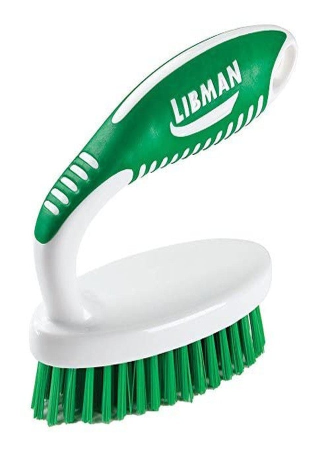 Libman Commercial 15 Small Scrub Brush, Polypropylene, 1.75" x 4.5" scrubbing Surface, Green and White (Pack of 6) - Image 2