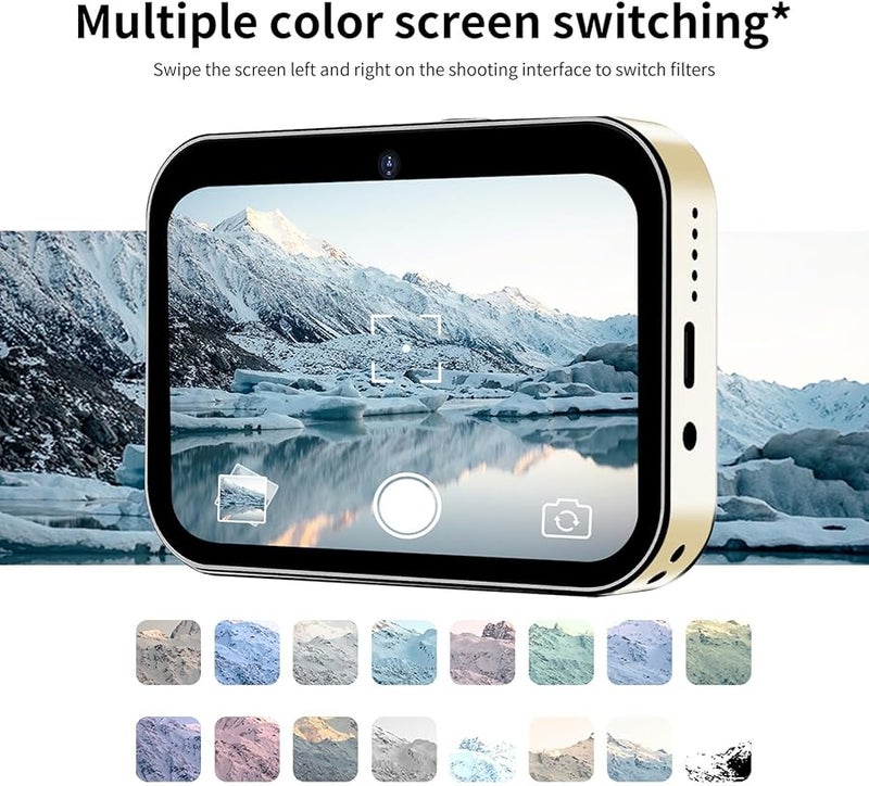 Asixxsix كاميرا رقمية بدقة 4K يو إتش دي تكبير 16X تركيز تلقائي شاشة تعمل باللمس 3 بوصة كاميرا فيديو مدونة للمبتدئين ذهبي - Image 3