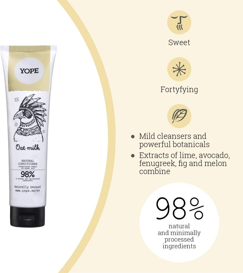 YOPE Natrlicher Haarsplung  Oat Milk  Frei Von Silikonen  Vegan Haarsplung  98% aus natrlichen Zutaten 170 ml - Image 1