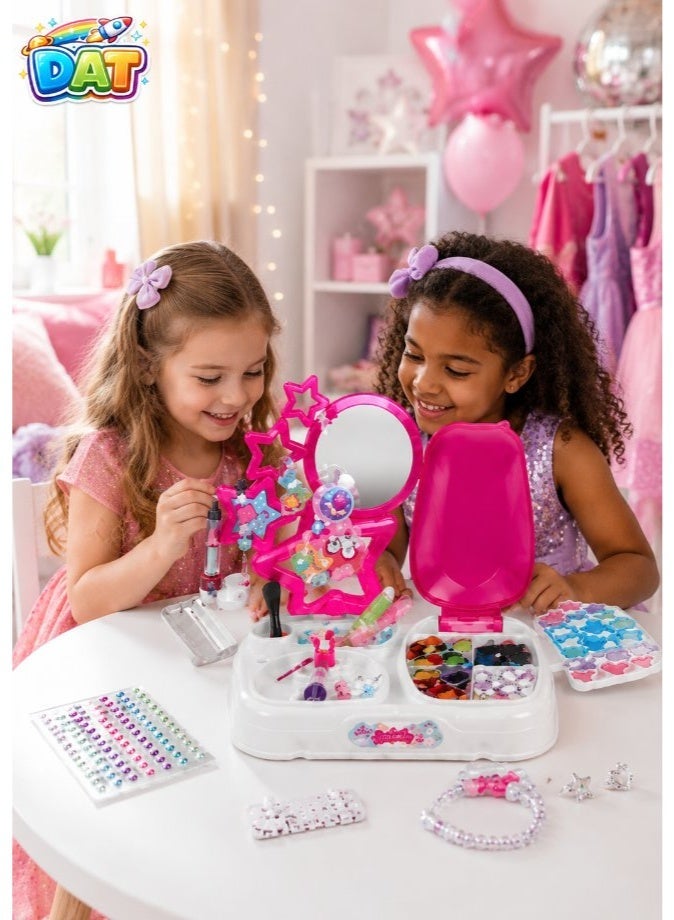 DAT Beauty Set Jewelry Making Kit with Mirror - Girls Fashion Accessories Beads & Gems Creative Toy - Image 3