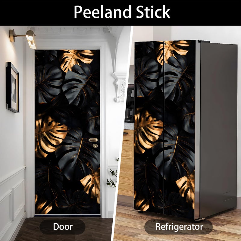 AOHMPT Self-Adhesive Refrigerator Wrap Set - Removable Vinyl Fridge Stickers, Peel & Stick Door Mural Decor for Kitchen, Bar, Office 32.3x78.7 - Image 3