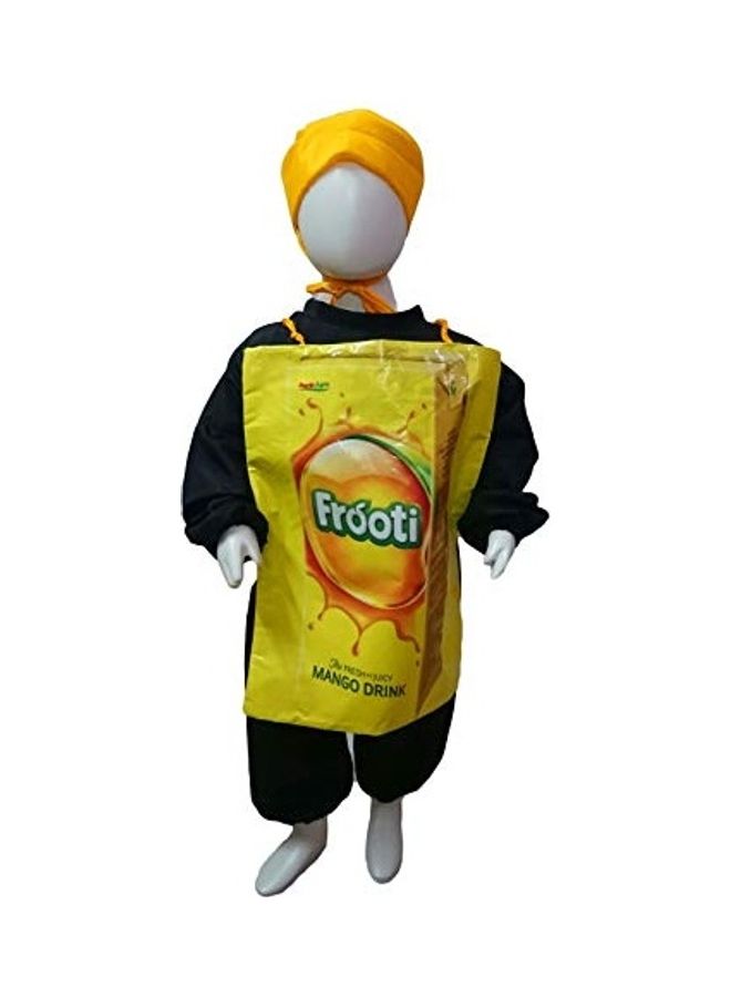نيبمينينت BookMyCostume Frooti Mango Juice Drink Kids Fancy Dress Costume 3-4 Years, Black/Yellow 20 x 14 2inch - Image 1