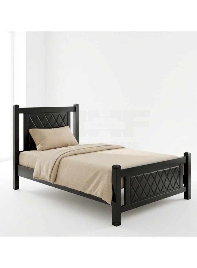 New Home Furniture NHF-90 Wooden Bed Frame for Bedroom, Size H97 × W98 × L201 cm, Modern Strong & Durable Bed Base with Sturdy Mattress Support, Ideal for Home & Apartment - Image 2