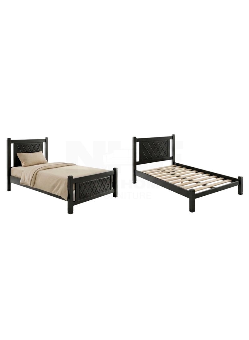 New Home Furniture NHF-90 Wooden Bed Frame for Bedroom, Size H97 × W98 × L201 cm, Modern Strong & Durable Bed Base with Sturdy Mattress Support, Ideal for Home & Apartment - Image 3