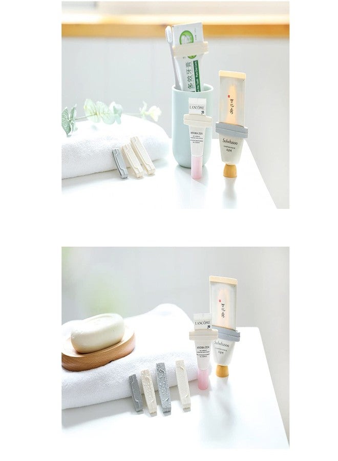 N.C 6pcs Toothpaste Tube Squeezer Dispenser 3 Sizes Plastic Rolling Toothpaste Clip for Bathroom（Gray, White） - Image 3
