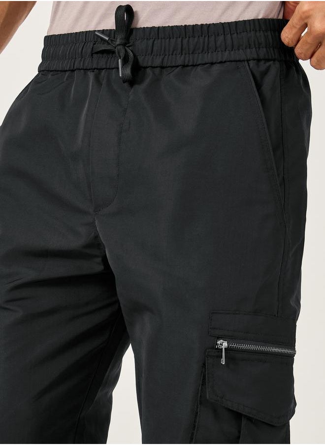 Fort Collins Mid Rise Regular Fit Joggers with Drawstring by Styli  - Image 3