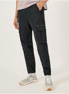 Mid Rise Regular Fit Joggers with Drawstring by Styli
