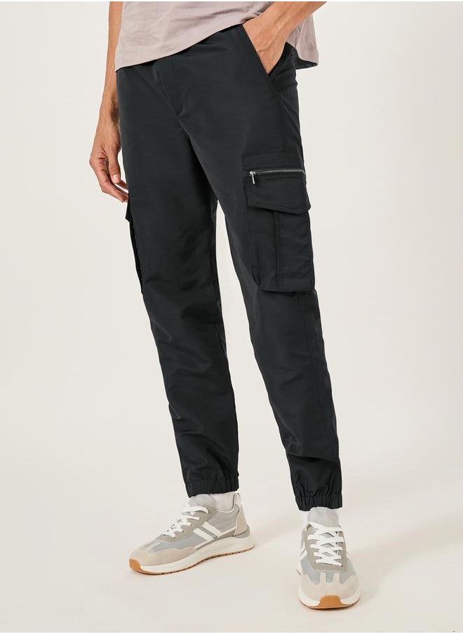 Fort Collins Mid Rise Regular Fit Joggers with Drawstring by Styli  - Image 1