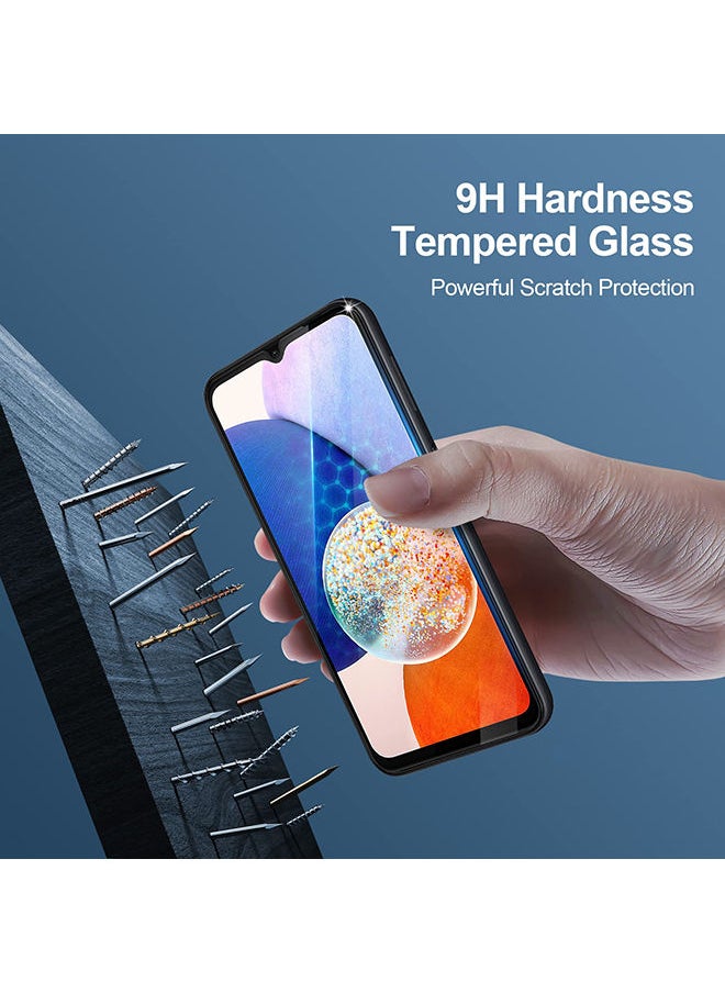 O Ozone Pack Of 2 for Samsung Galaxy A14 5G / A14 Screen Protector 9H Hardness Full Coverage Screen Guard HD Ultra-thin Tempered Glass Screen Protector - Black  - Image 3