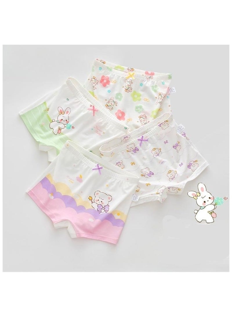 Fashionable Little Girl Cute Style Printed Four Boxer Briefs Suitable For Ages 3-10 - Image 1