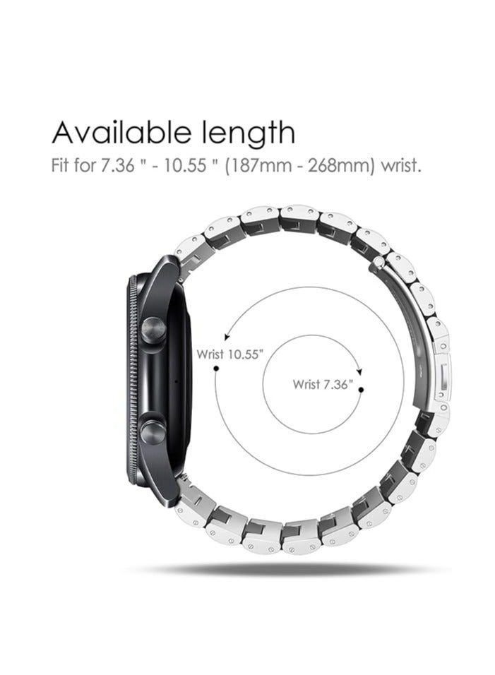 سوار بديل متوافق مع ساعة هواوي  سامسونج جالكسي 22 ملم ببنية من الستانلس ستيل الصلب فاينتي - Image 3