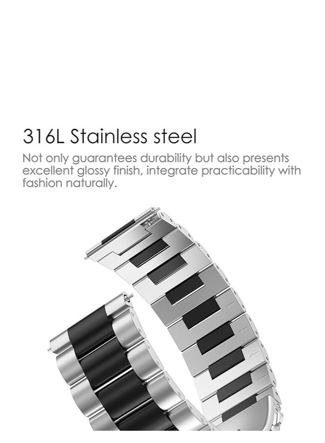 سوار بديل متوافق مع ساعة هواوي  سامسونج جالكسي 22 ملم ببنية من الستانلس ستيل الصلب فاينتي - Image 2