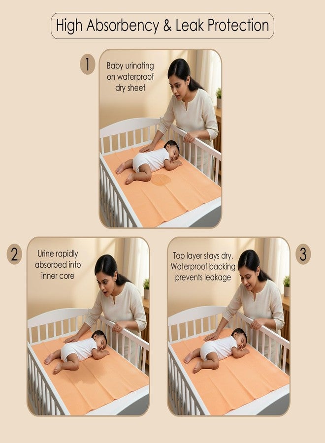 BabyMoo Changeable Dry Sheet I Water-Resistant Bed Protector Sheet I Baby Water Proof Dry Sheet (1, Orange, Medium) - Image 4