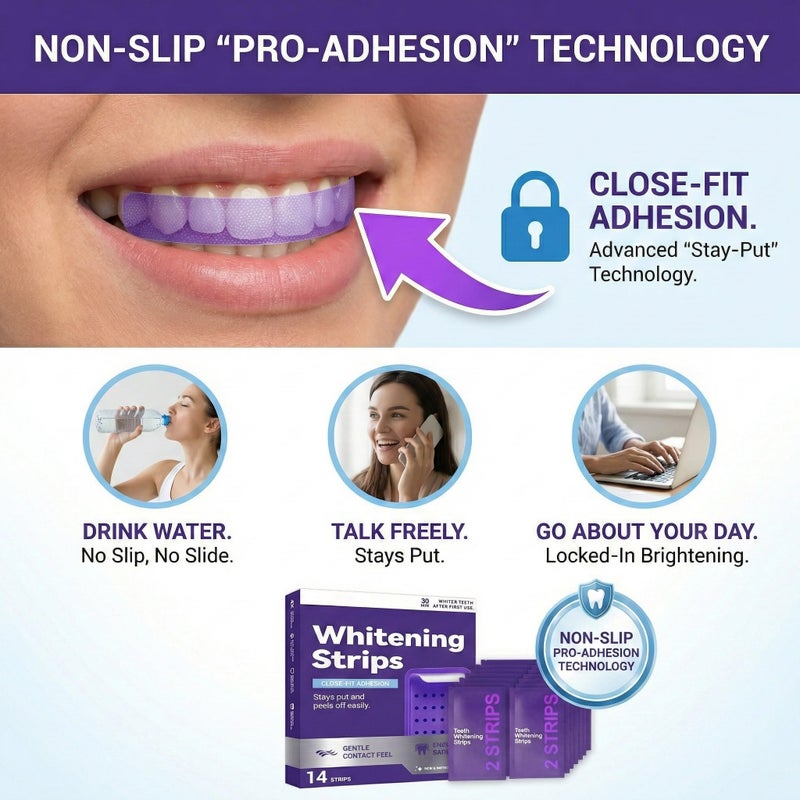 CHAOGKM Purple Teeth Whitening Strips, Gentle Daily Purple Whitening Strips for Surface Stain Reduction & Natural Shine, Portable Purple Teeth Care Strips for Use at Home Or On The Go (1) - Image 5