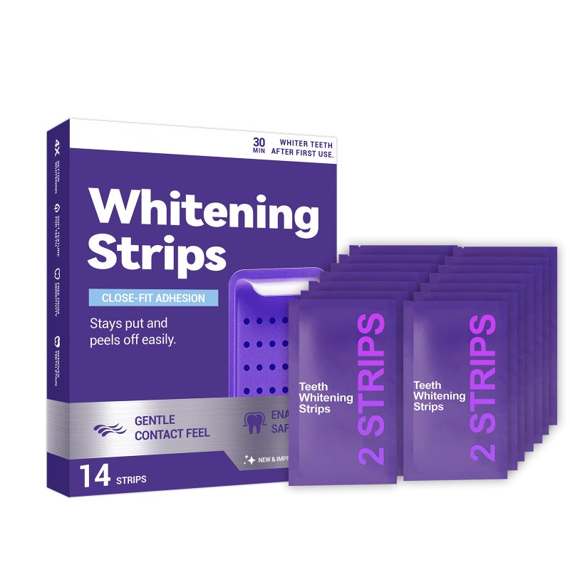 CHAOGKM Purple Teeth Whitening Strips, Gentle Daily Purple Whitening Strips for Surface Stain Reduction & Natural Shine, Portable Purple Teeth Care Strips for Use at Home Or On The Go (1) - Image 1