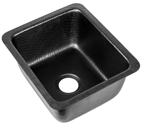 حوض مطبخ فردي من الألمنيوم المطروق باليد بلمسة نهائية سوداء غير لامعة 20190 بعمق 17 بوصة