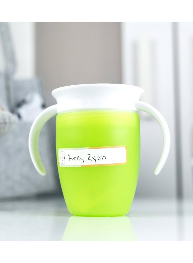 Lil' Labels Bottle and Food, Write-On, Freezer Safe, Self-Laminating, Waterproof Kids Name for Baby Bottles, Sippy Cup for Daycare School, Dishwasher Safe (Playful Patterns) - Image 4