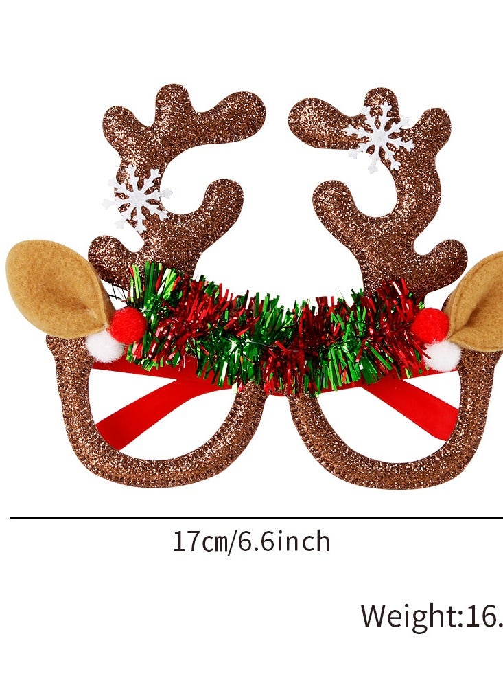 New Christmas Creative Gift Cartoon Antlers Christmas Hat Glasses Adult and Children's Party Party Decoration Glasses - Image 1