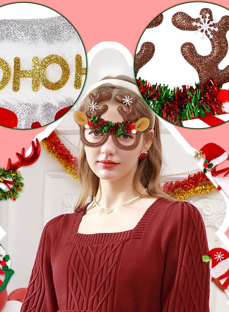 New Christmas Creative Gift Cartoon Antlers Christmas Hat Glasses Adult and Children's Party Party Decoration Glasses - Image 2