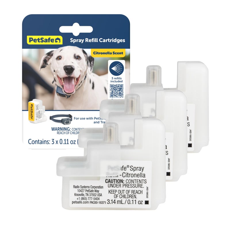 PetSafe Spray Refill - Citronella - No-Mess Replacement Cartridges Spray Dog Bark Collar Remote Training Collar - Refill Cartridge Only - 3-Pack - PAC00-16371 - Image 1