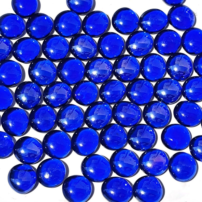 MBKHFLL Glass Marbles, Mini Flat Glass Beads~100 PCS for Vase Fillers, Floral Bottom Mancala Gems Pebbles Fish Tank Rocks for Table Aquarium,Home Decor Art Craft Supplies (Dark Blue, 5 LB) - Image 1