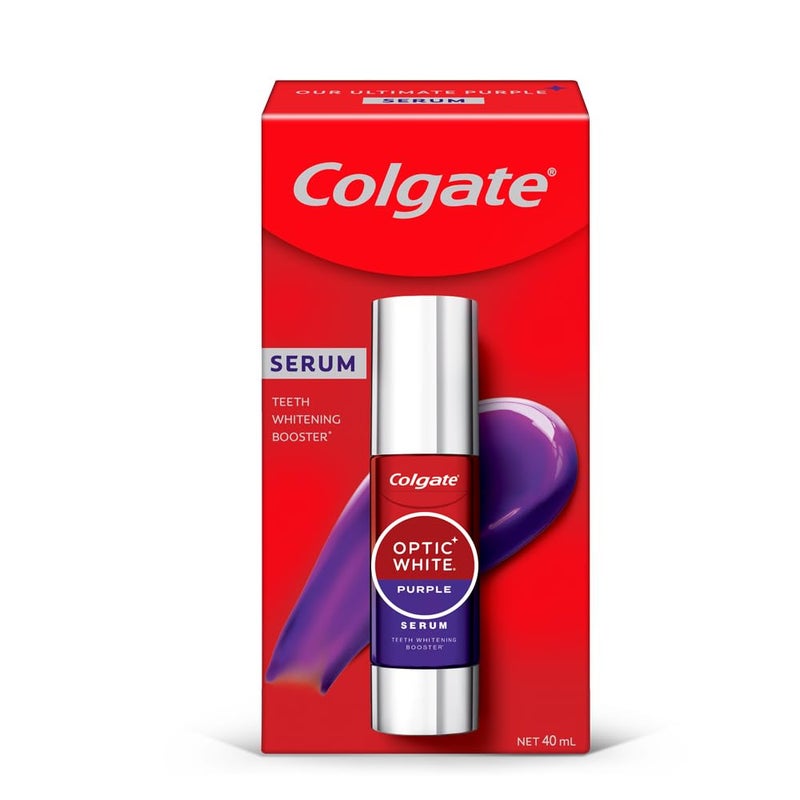 Colgate سيروم كولجيت أوبتيك وايت بنفسجي، 40 مل، تعزيز تبييض الأسنان، تركيبة تصحيح اللون - Image 1
