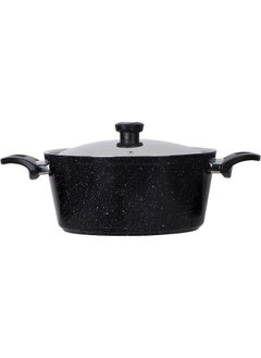 Top Chef 16 Piece Cookware Set  (Pot 18-20-22-24-28 - Milkpot 16 - Tray 30 - Oblong Tray 30 - Frying Pan 26 - Grill 28) Black  - Image 2