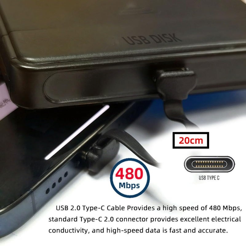chenyang USB C Short Flat Cable USB 2.0 Type C Dual 90 Degree Angled PD 65W Fast Charge Data Extension Cable 200MM - Image 5